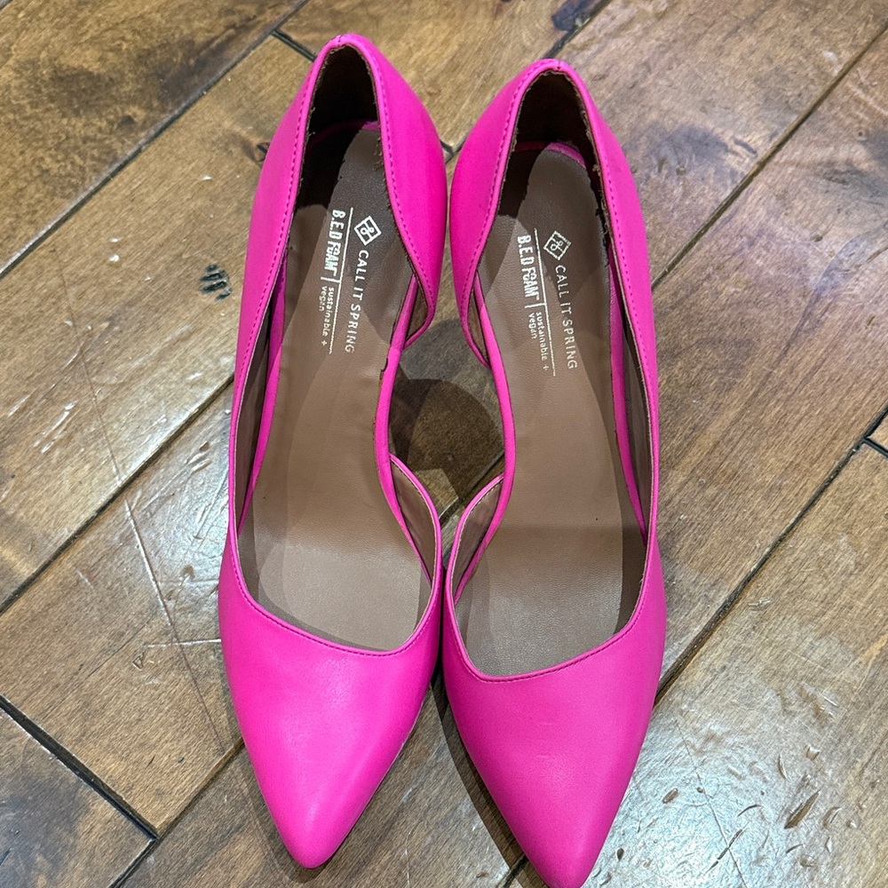 Call It Spring Hot Pink Pointed Toe Pumps
